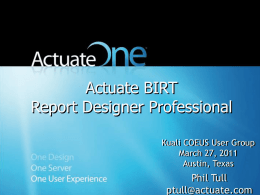 Introduction to BIRT