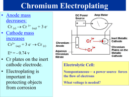 Chromium Electroplating Sample Problem