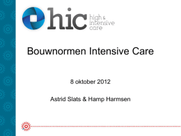 Workshop – Bouwnormen Intensive Care