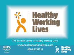 Healthy Working Lives Presentation