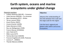 Earth system, oceans and marine ecosystems under global change