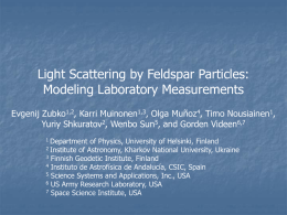 Light scattering by feldspar particles