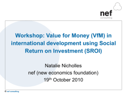 Value for Money in international development using Social