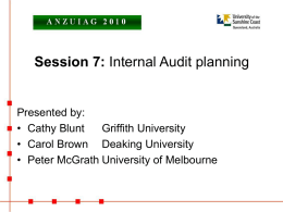 Session 7: Internal Audit planning