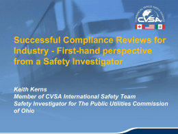 Presentation - Commercial Vehicle Safety Alliance
