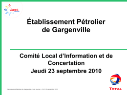 Etablissement Pétrolier de Gargenville - DRIEE Ile-de