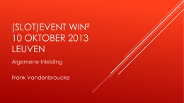 (Slot)event WIN² 10 oktober 2013 Leuven