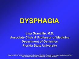 Dysphagia - Florida State University College of Medicine
