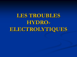 Troubles hydro-électrolytique