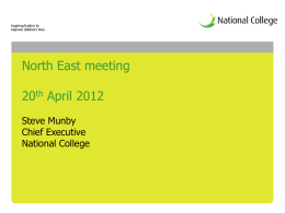 Steve Munby - SCHOOLS NorthEast