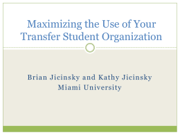 Maximizing the Use of Your Transfer Student Organization