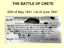 THE BATTLE OF CRETE 20th of May 1941
