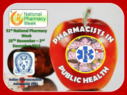 pharmacist in public health - Indian Pharmaceutical Association