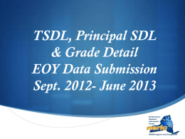 TSDL, PSDL & Grade Detail