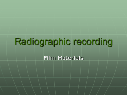 Radiographic recording