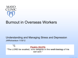 PowerPoint of Burnout Review - Global Missions Health Conference