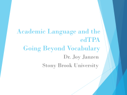 Academic Language and the edTPA