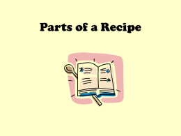 Parts of a Recipe PowerPoint