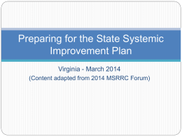 Preparing for SSIP &ndash; VICC 3-12-2014