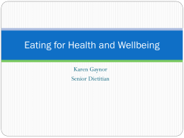 Eating for Health and Wellbeing