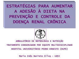conhecimento dos alimentos - Sociedade Brasileira de Nefrologia