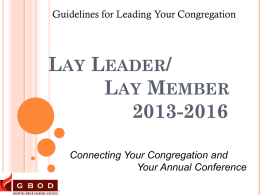 Lay Leader/ Lay Member 2013-2016
