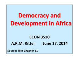 Democracy and Development - ECON 3510 – African Economic