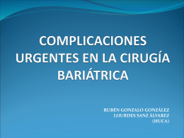 complicaciones urgentes en cirugía bariátrica