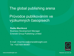 Publikování ve světových odborných časopisech