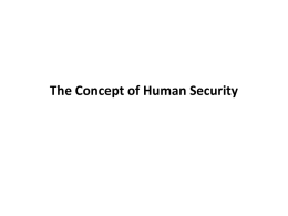 The concept of Human Security