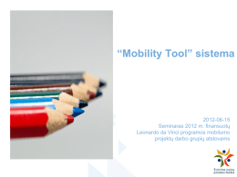 “Mobility Tool” sistema - Švietimo mainų paramos fondas