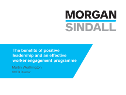 The benefits of an effective worker engagement