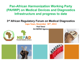 Pan-African Harmonization Working Party (PAHWP) on Medical