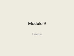 Modulo 9: Il Menu - Appunti di cucina