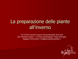 Lezione sulla preparazione delle piante all`inverno.