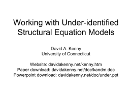 Under-identified Models