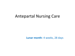 Antepartal Nursing Care