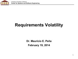 Requirements Volatility - Software Engineering II