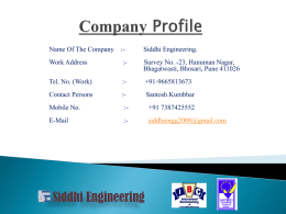 PPT - Siddhi Engineering