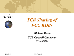 2014-04-10-01 TCB Council - KDB Sharing