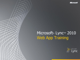 Lync Web App Training