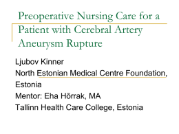 Preoperative Nursing Care for a Patient with Cerebral Artery