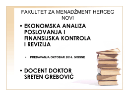 Slide 1 - Fakultet za menadžment Herceg Novi
