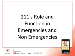 211 Function Information for Emergency and Non