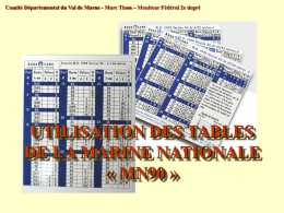 UTILISATION DES TABLES DE LA MARINE NATIONALE MN90