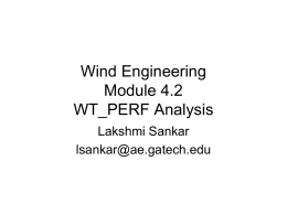 Wind Engineering Module 4.2 WT_PERF Analysis