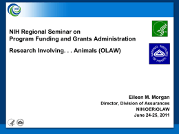 Research Involving Animals! OLAW