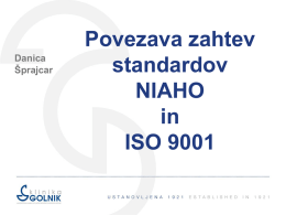 Povezava zahtev standardov NIAO in ISO 9001