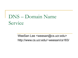 DNS – Domain Name Service