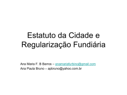 Estatuto da Cidade e Regularização Fundiária